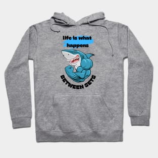 Bodybuilding Shark Sharing Wise Words Hoodie